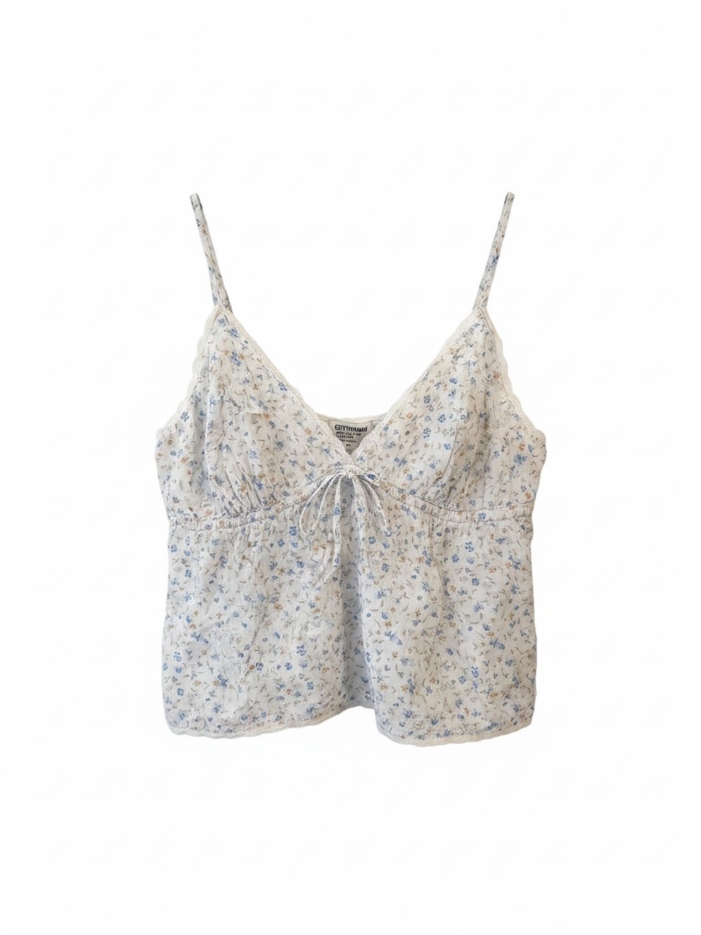 Cotton On Cream Floral Tie-Front Spaghetti Strap Cami